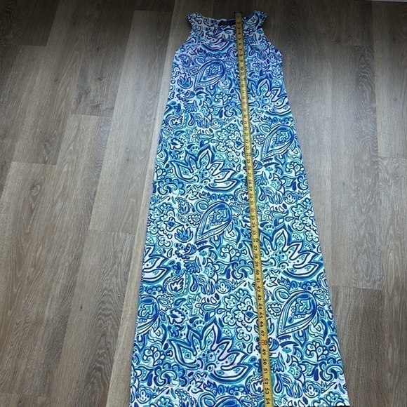 Katherine Way maxi sleeveless dress size small blue and
 White design - Picture 7 of 9